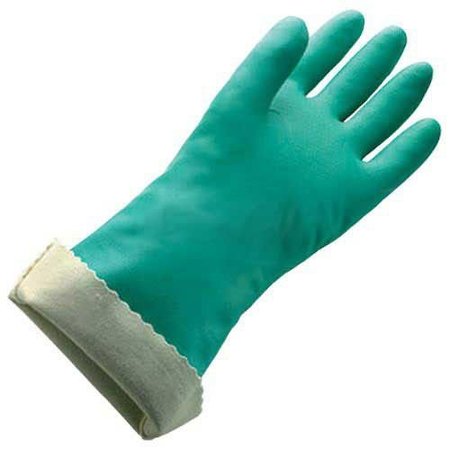 GENPHIL Flock Lined Large Nitrile Gloves, Green, Large, 18 mil 483429